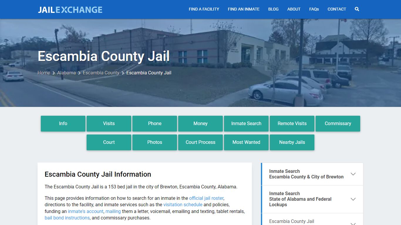 Escambia County Jail, AL Inmate Search, Information